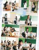 A collage of photos of a group of girls in school uniforms.